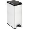 Slim Bin - SLIM BIN - - 40L - Space Saving - 40 X 25 X 61 Cm - Metallic Grey