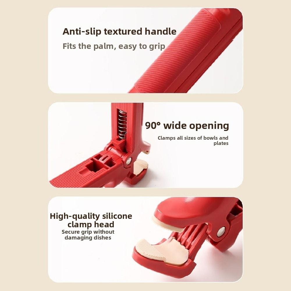 2in1 Anti Scalding Clip Non-Slip Hot Bowl Gripper Retriever Tong Bowls Tong  Frying Pans