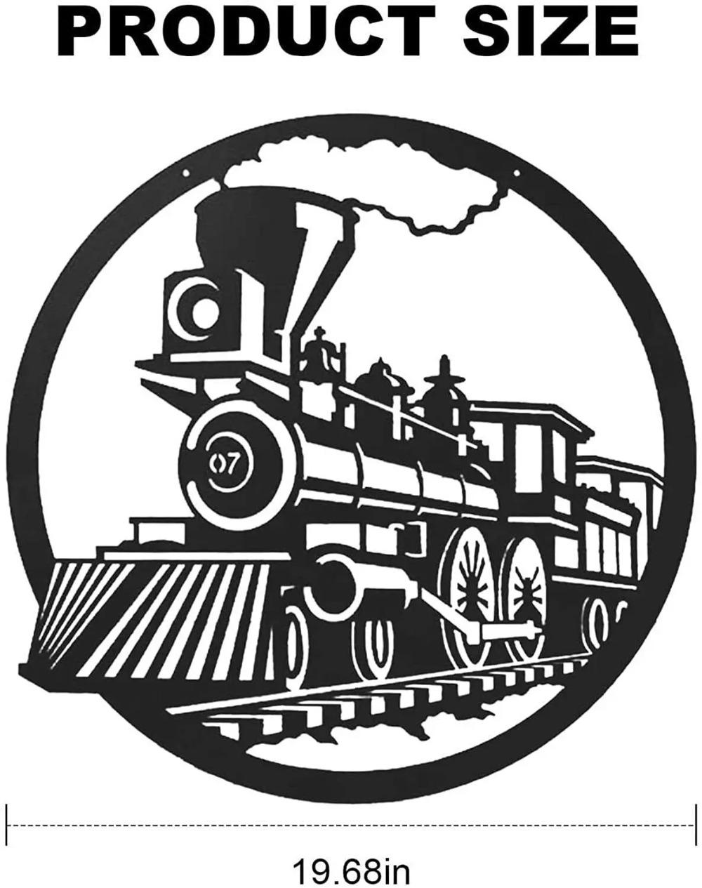 

1 шт. Металлическая настенная скульптура, круглый силуэт поезда, настенная скульптура, железное искусство, настенное украшение, подвесное настенное искусство, домашний декор чёрный
