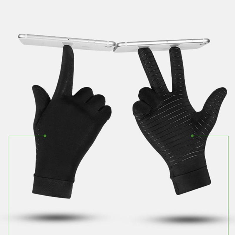 Men Sports Running Driving Copper Fiber Spandex Touch Screen Full Finger Gloves Running Sports Winter Warm Cycling Gloves