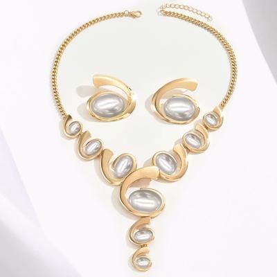 Nouveau collier tendance personnalisé très vendu, ensemble boucles d'oreilles, ensemble de bijoux.
