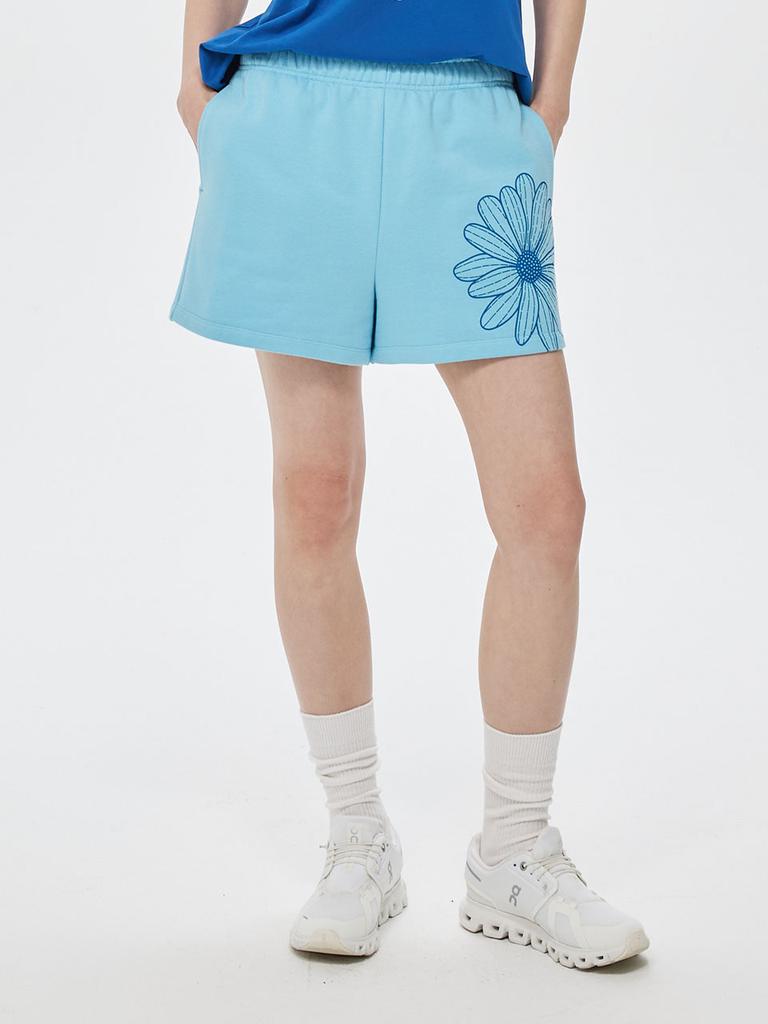 [mardimercredi] SWEAT SHORTS FLOWER SKY BLUE