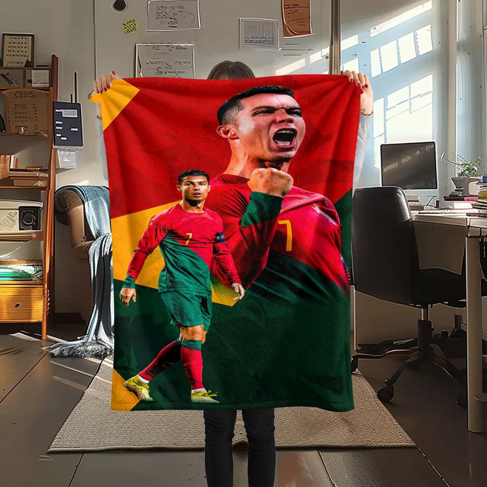 1PC CR7 Print Flannel Blanket, High Quality All Seasons, Home Decor, Warmth and Comfort, Perfect for Christmas Gifts
