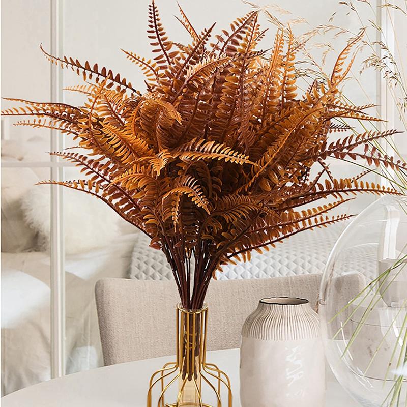 8/12 stk kunstige planter persiske bregner grønt gress falske planter kvister blader gress blomsterarrangement bryllupsfest hjemmedekor