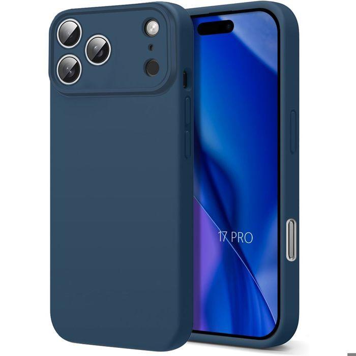 Coque de Protection - BOOLING - iPhone 17 Pro - Silicone Souple Doux Antichoc - Bleu Foncé