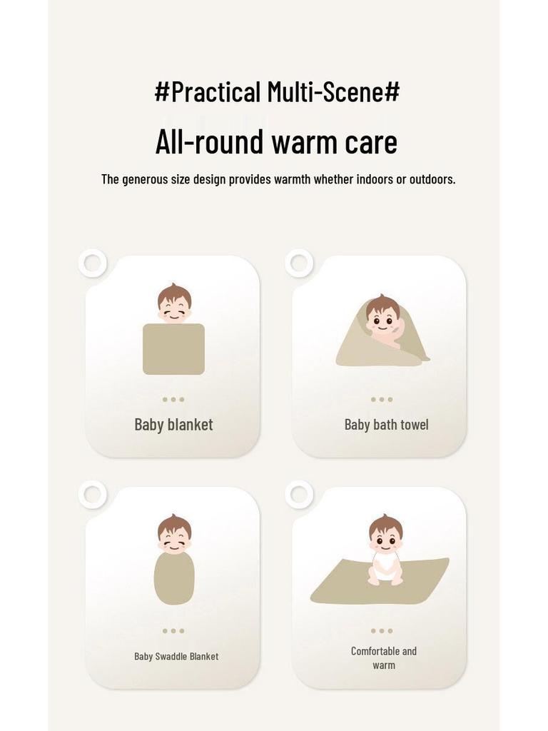 Double-Layer Crinkle Muslin Swaddle Blanket - Soft, Breathable, Skin-Friendly, Comfortable Newborn Towel