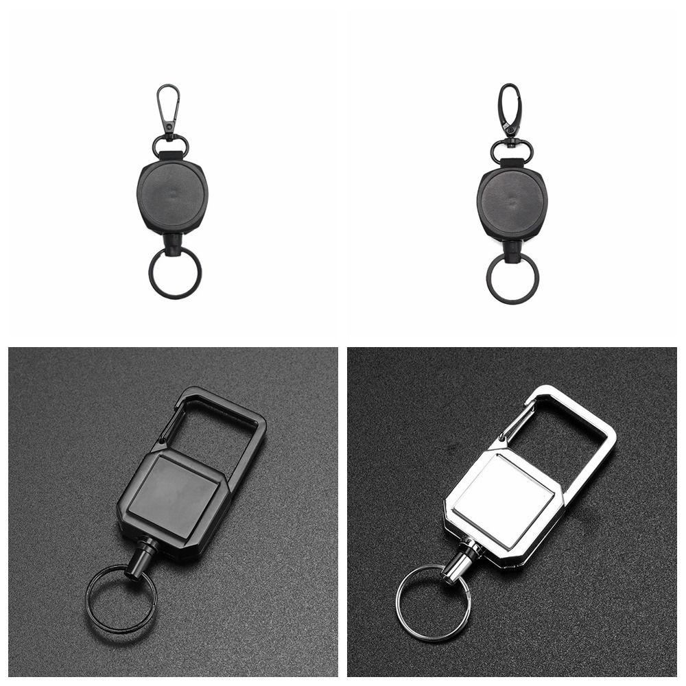 Buckle Badge Holder Anti Lost Easy-to-pull Buckle Rope Elastic Retractable Pull Badge Reel  Outdoor