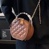 2025 high-end temperament light luxury rhombus portable small round bag fashion leisure commuting versatile chain messenger bag women