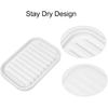 VOCOSTE Soap Dish, Soap Cleaning Storage, Keep Soap Dry for Home Bathroom Kitchen, Silicone, White, 13.5x9cm