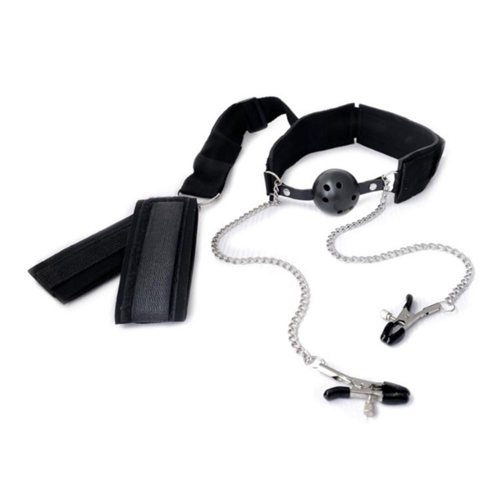 Bdsm Alternative Binding Handcuffs Sex Toy Sponge Handcuffs Adult Bandage with Breast Clip Binding Set Fetish Flirt Adult
