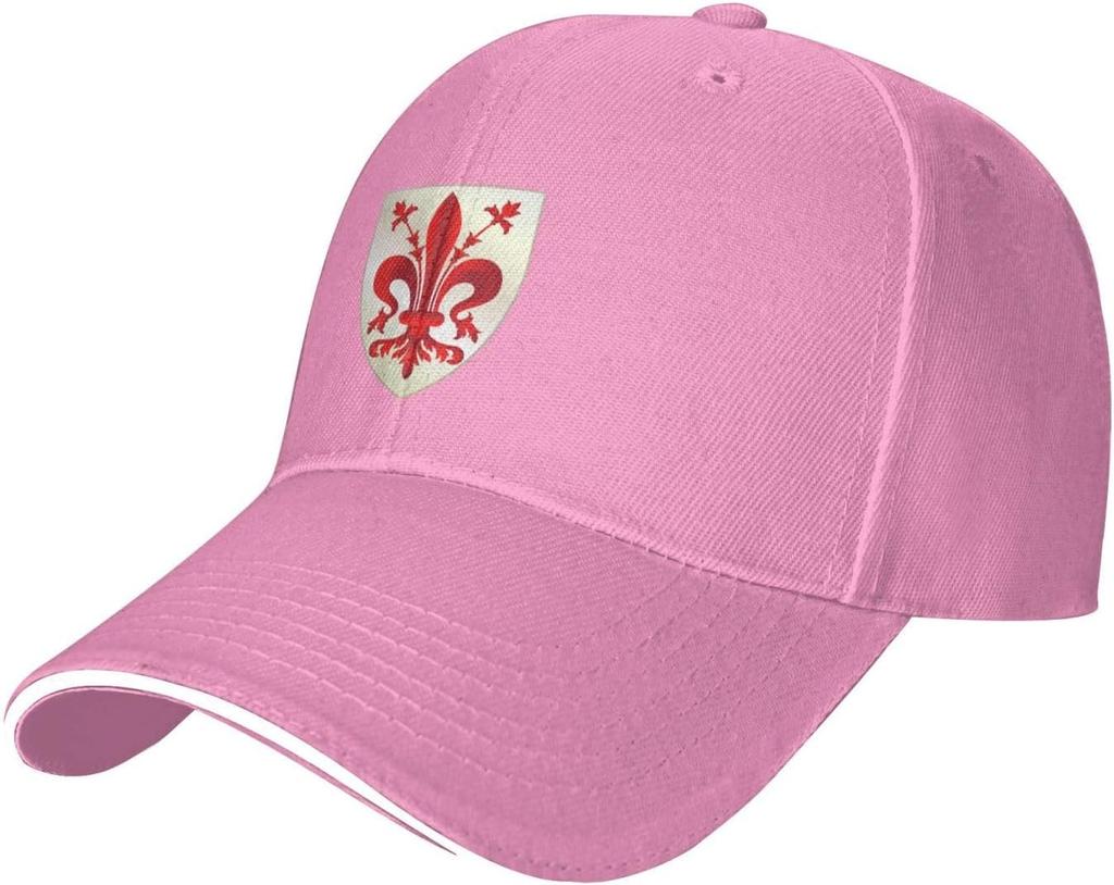 Florence Fleur De Lis Crest Baseball Cap Polyester Casual Adjustable Sport Sun Protection Adult