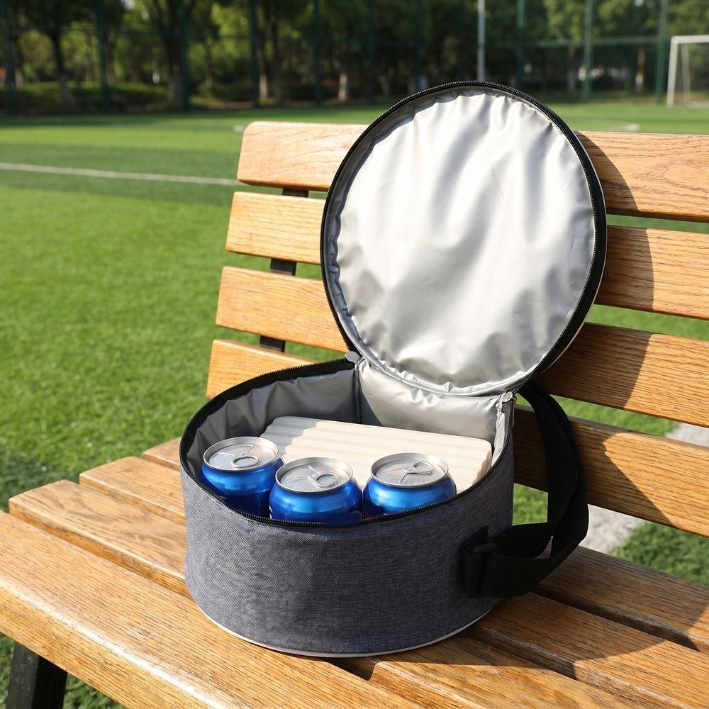 Large Capacity Soccer Lunch Bag Round Cooler Picnic Bag Durable Football Lunch Bag  Outdoor