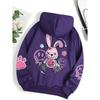 Casual women's hoodie cartoon pink rabbit cute printed pullover autumn clothing
