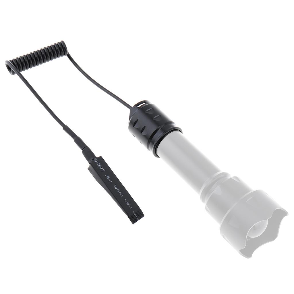 Full Metal 2 Button Remote Pressure Tail Switch for T20 IR Flashlight Professional Black Control