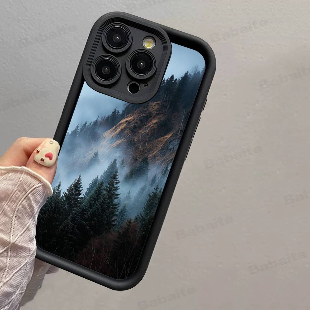 Mountain Forest Phone Case For IPhone 17 16 15 13 11 12 14 Pro Max Plus Silicone Cover Shell