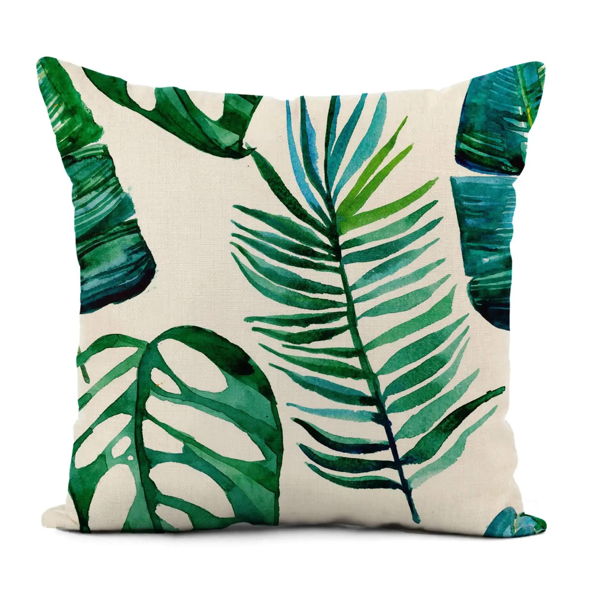 

Home Decor Tropical Leaf & Bird Of Paradise Pillow Covers Pattern Cushion Cover Suitable For Sofa Bedroom Car Pillow Cover 40x40cm
