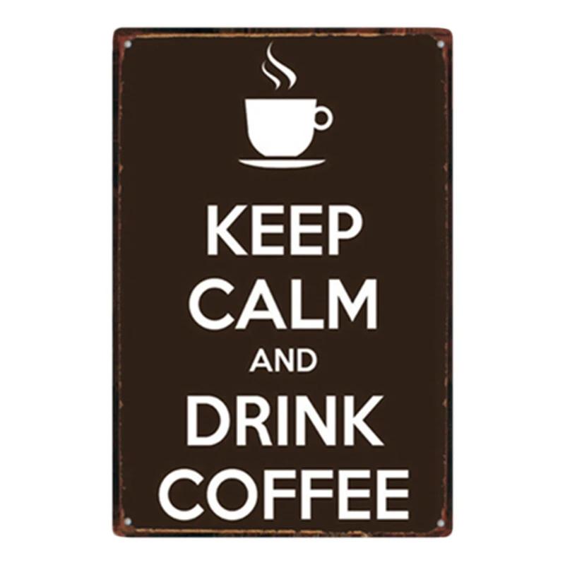 Coffee Menu Plaque Home Bar Cafe Vintage Wall Decor Art Metal Tin Signs Pub Tavern Retro Decorative Plates Metal Poster YJ177