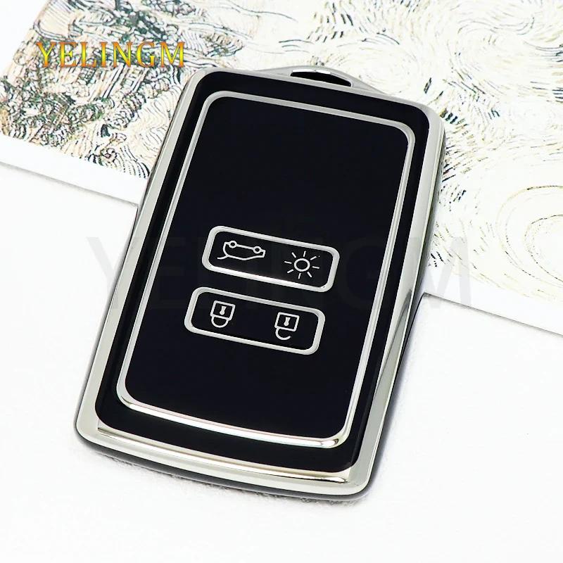Car Key Case Cover 4 Button For Renault Koleos Kadjar Megane Talisman Captur Espace Clio - Tpu Keyring Car Accessories
