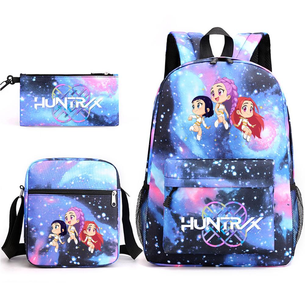 3Pcs/set Anime Printed Backpack with Shoulder Bag Pencil Case for Teenager Student Boy Girl SchoolBag Large Capacity Waterproof Bookbag Kid Gift