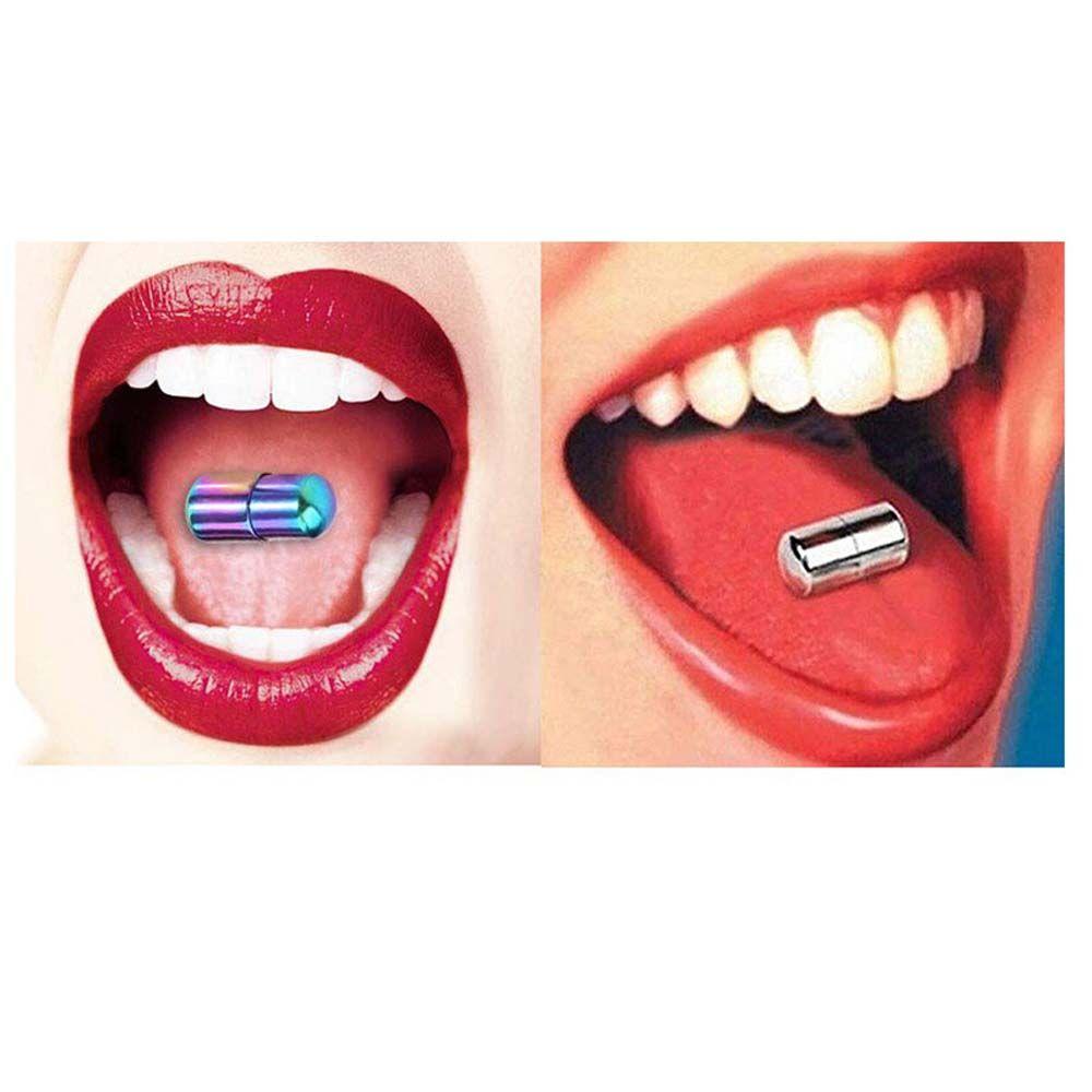 Vibrierender Zungenpiercing Edelstahl - Mit Batterie Für Vibrationseffekt