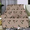 Cozy Bird Pattern Flannel Throw Blanket - Soft, Warm & Versatile for Couch, Bed, Office, and Travel - All-Season Comfort
