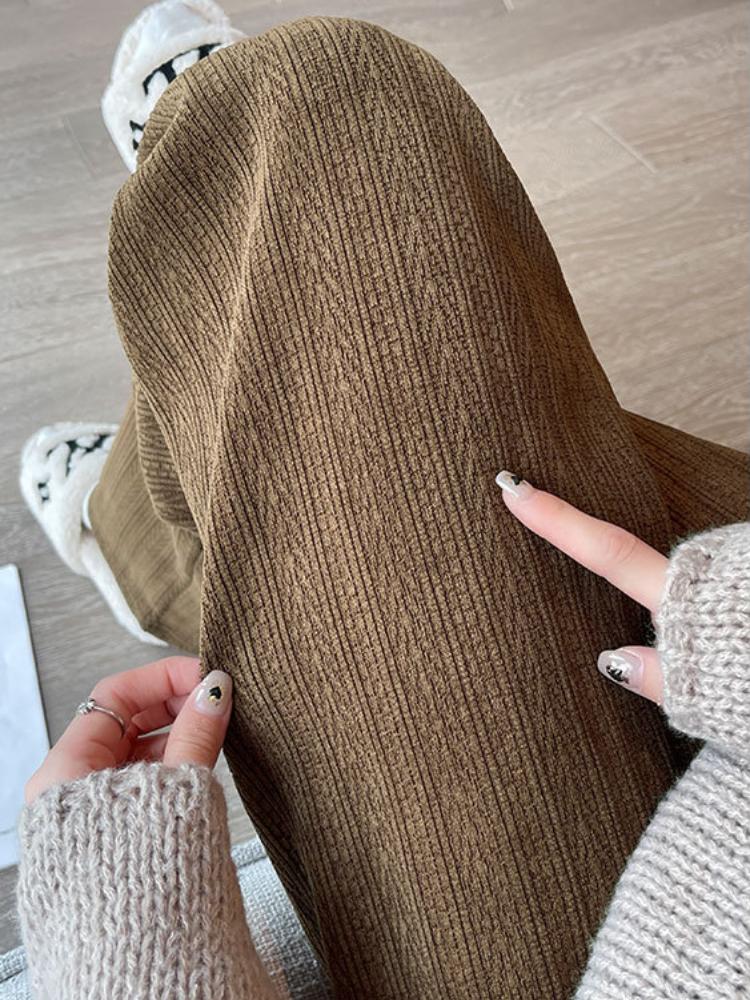 Wide Leg Pants for Spring and Autumn, Loose Straight Leg with Velvet Lamp Core, Children's Velvet Pants