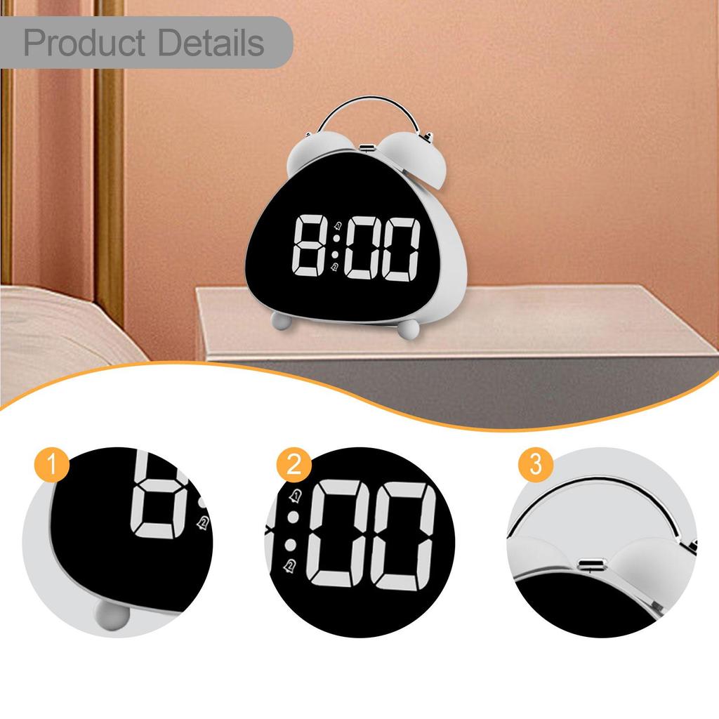 Electronic LED Alarm Clock Home Decor Time Precision, Loud Bell, Double Bell Tabletop Clock for Office Heavy Sleepers Dormitory