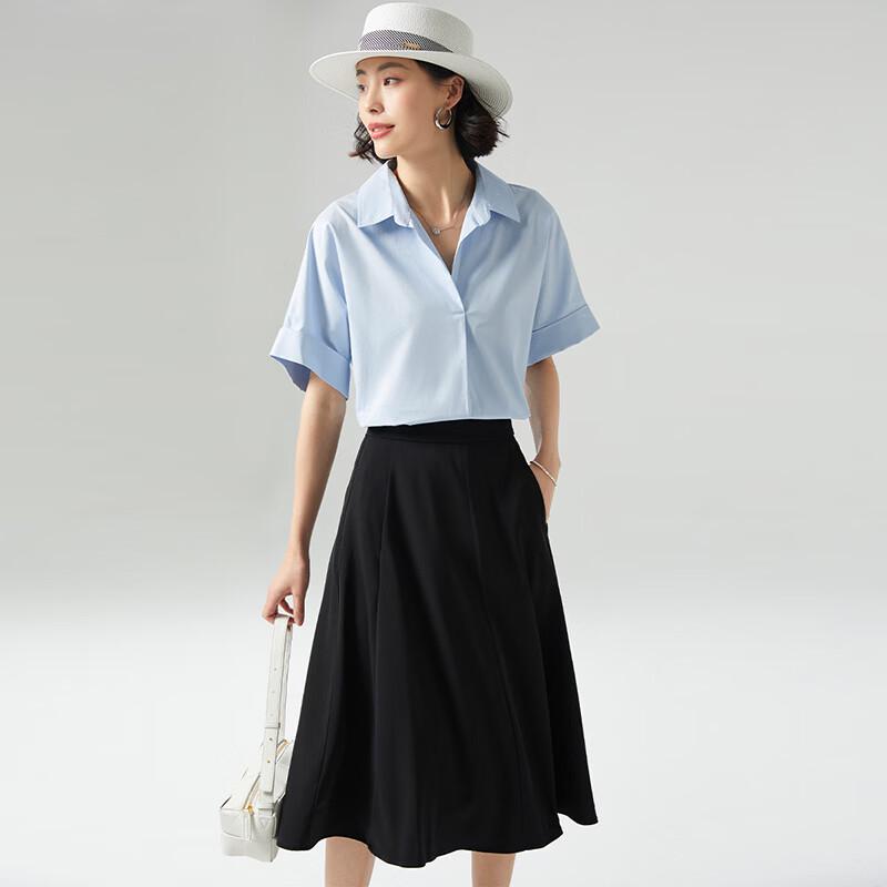 Wudao Women s 100% Cotton Loose Short Sleeve Shirt M