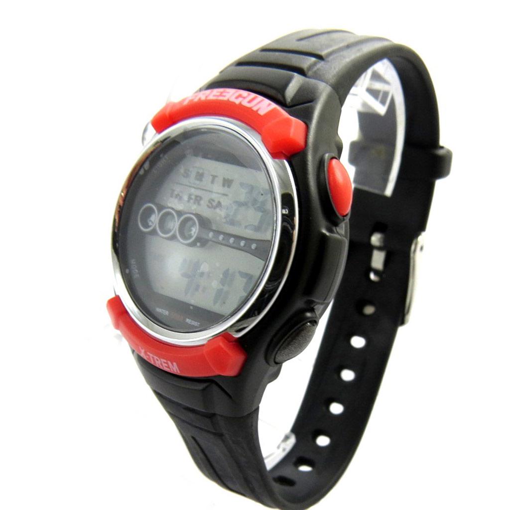 Freegun [N0129] - Black Red Silicone Watch 'Freegun' (digital)