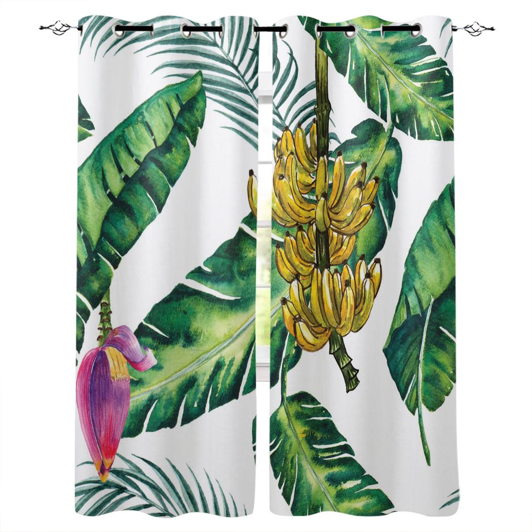 Банановые листья и бананы Домашний декор Оконные шторы Спальня Кухня Шторы Панельные — фото 7