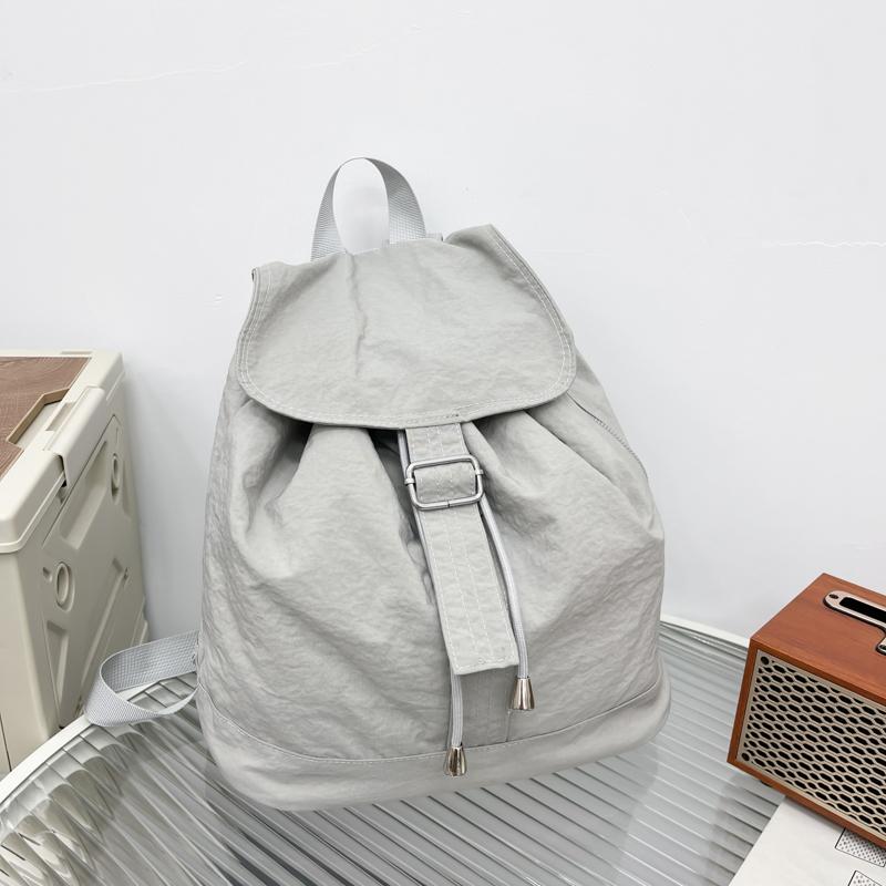 College Style Student School Bag Women Solid Color Backpack Nylon Backpack Men's Outdoor Sports Bag