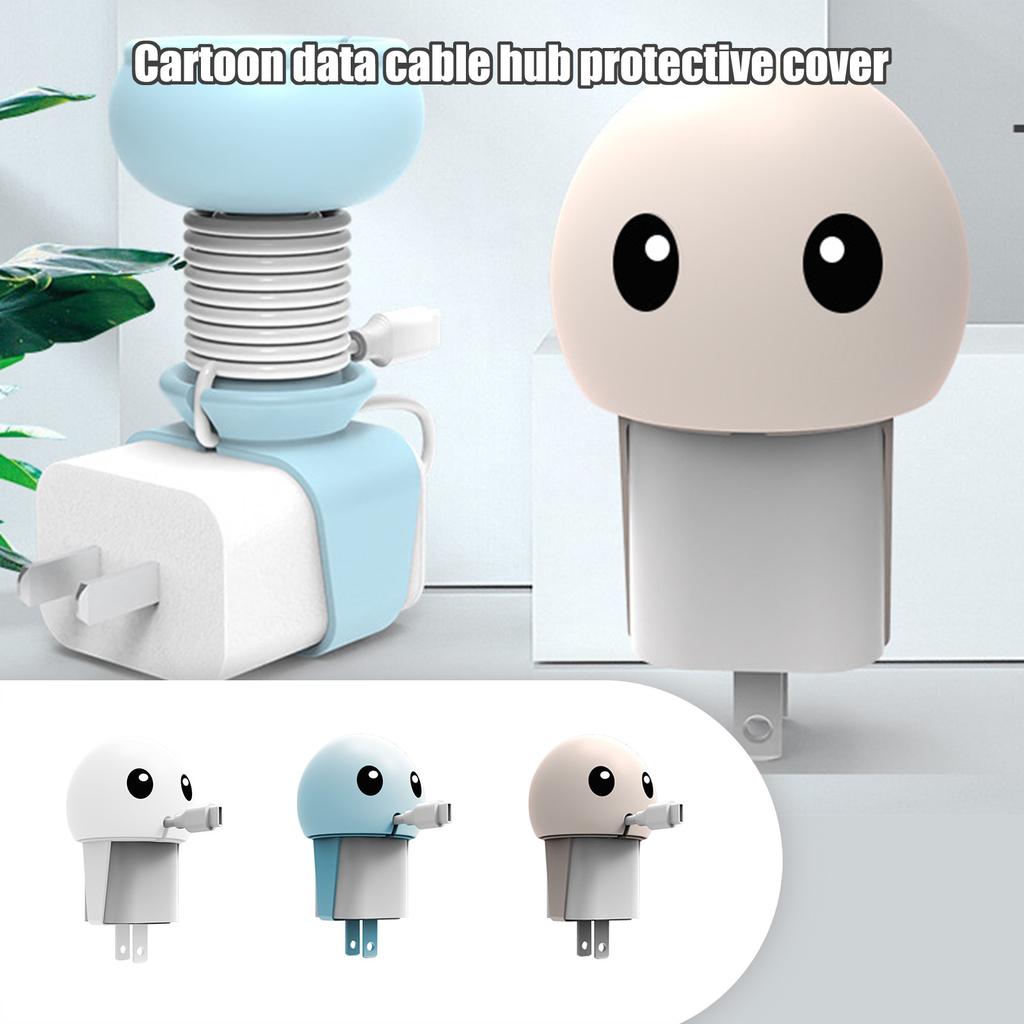 Cartoon Creative Data Cable Hub Protective Cover Storage Buckle Cartoon Creative Travel Data Cable