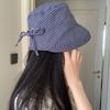 Curled Plaid Sun Hat Quick-dry Fisherman Caps Ins Plaid Bucket Cap  Travel