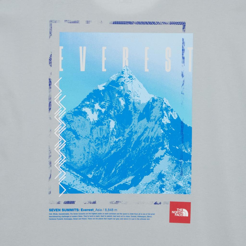 The North Face Loose Fit Round Neck Printed Short Sleeve T-Shirt Men Tops Cool-Grey NT7UR06D