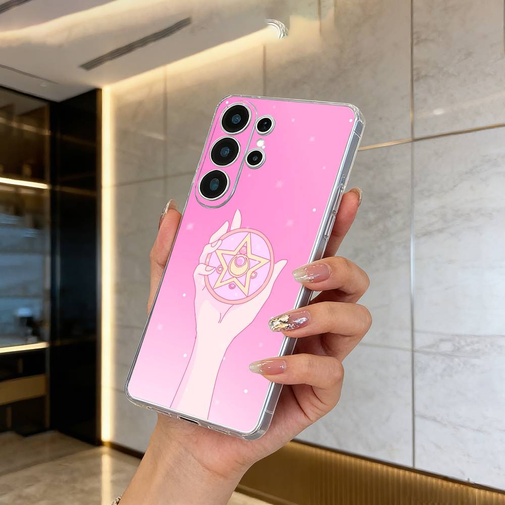 S-Sailor- Moon Clear Phone Case for Samsung S25, S24, S21, S22, S23, S30, Ultra, S20, Plus, FE, Lite