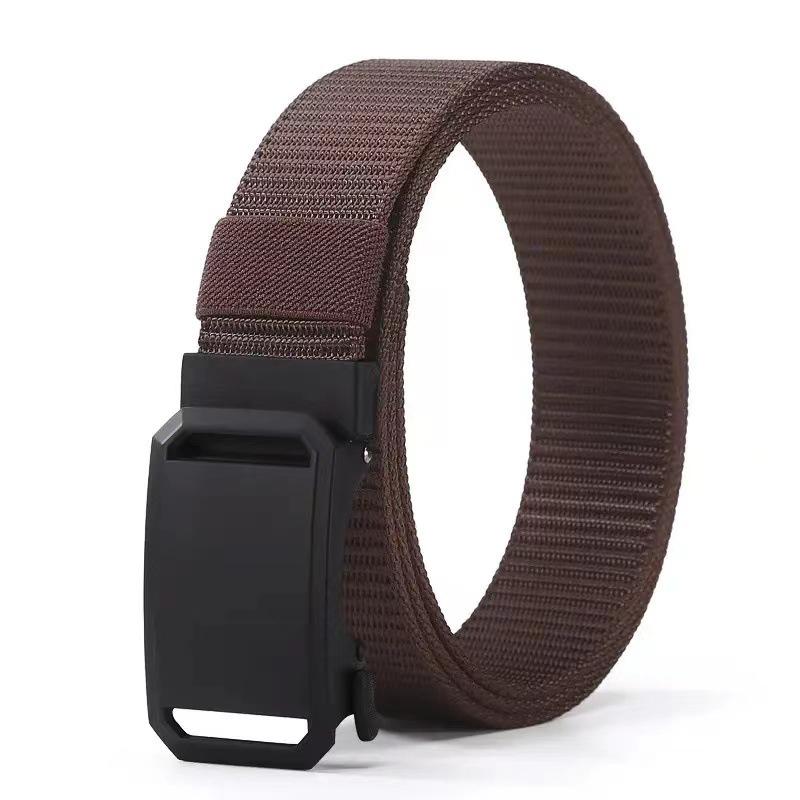Мужской ремень Уличный охотничий ремень Многофункциональный Автоматическая пряжка Нейлоновый ремень Высококачественный холщовый ремень кофейный
