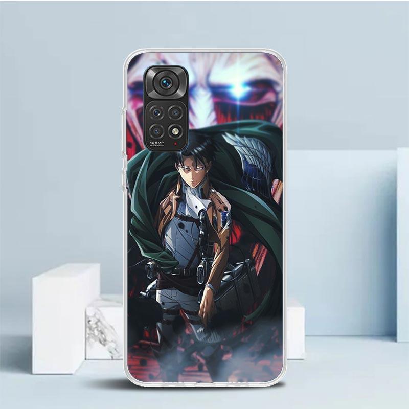Attack Titan Levi Handyhülle für Xiaomi Redmi Note 15 14 14S 13 12S 12 Pro Plus 11S 11 11T 11E 10S 10 + Weiche TPU-Rückseite Redm
