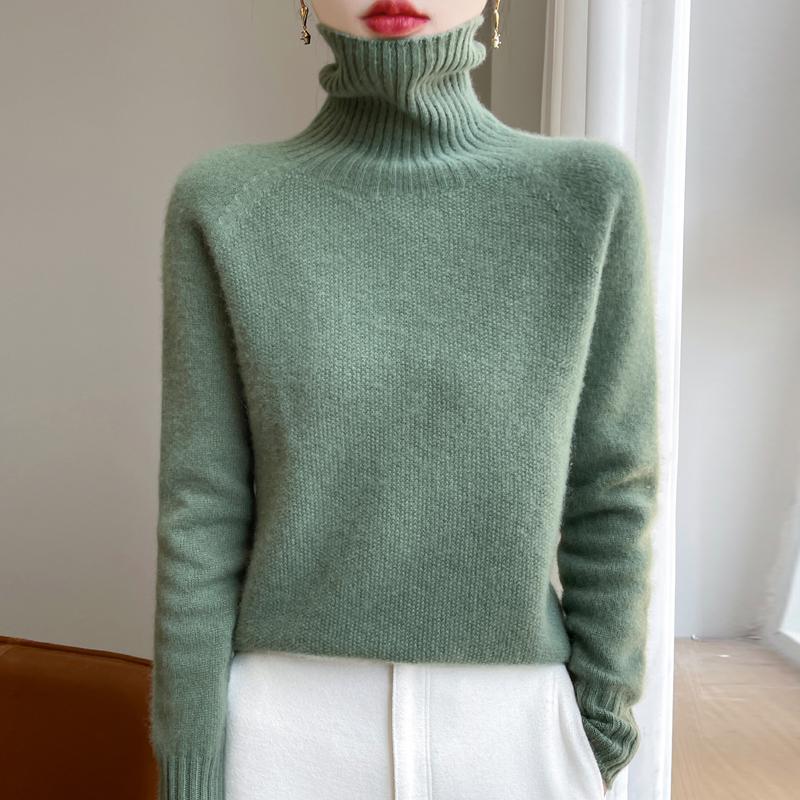 Women's Cashmere Sweater Qinghe Cashmere 30% Cashmere 70% Wool Autumn and Winter Cashmere Thick Pullover Soft and Warm