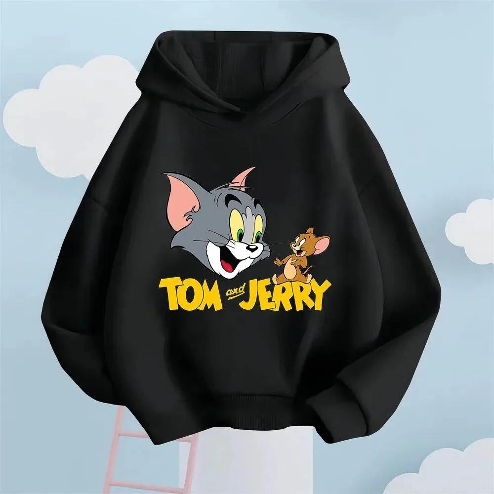 2026 Kids Hoodie 4 To14 Y Tom Tom Jerry Pullover Cartoon Children Hoodie Boys Girls Teen Spring Autumn Style Pullover