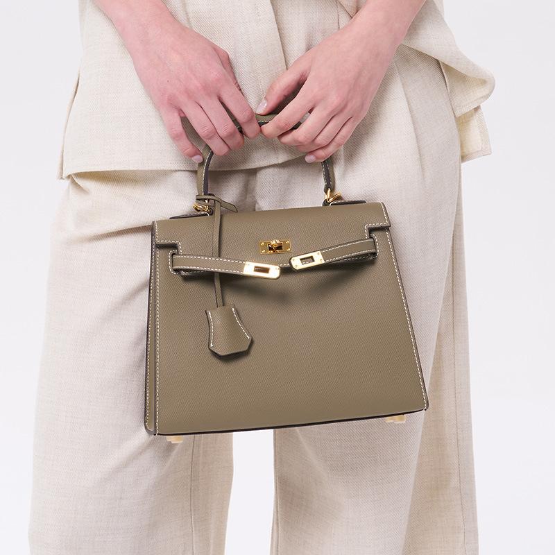 The second generation KL messenger bag light luxury cowhide high-end leather women's commuting versatile fashion shoulder handbag bag