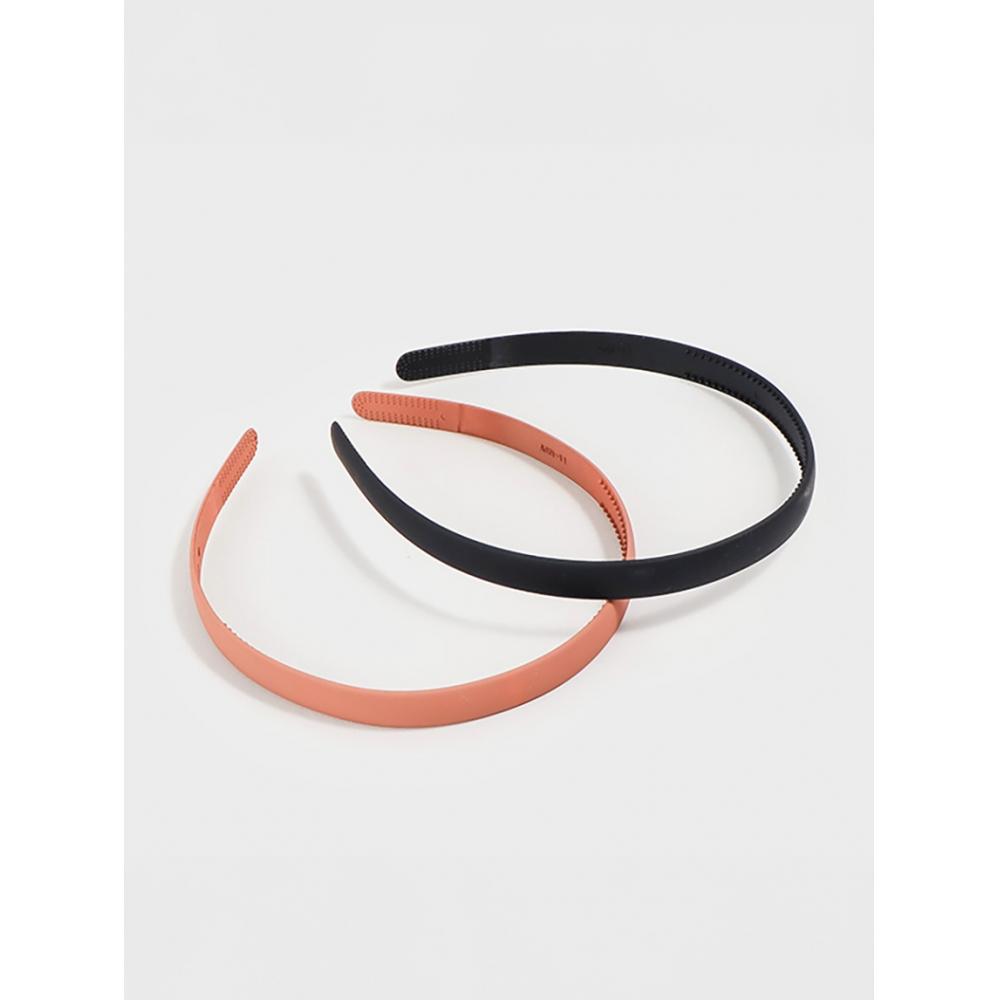 

Набор из 2 однотонных повязок на голову Daiso mixed (dark pink black)