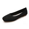 Fashion Women Leisure Flats Summer Autumn Flat Shoes Breathable Knitted Square Toe Slip-on Female Daily Walking Driving Loafers