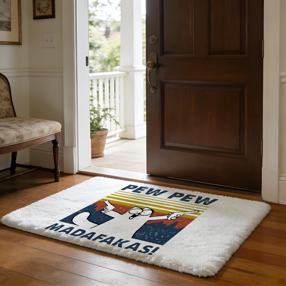 CartoonSIMONS CAT Floor Mat Soft Flannel Absorbent Mat Non-Slip Rug Home Bedroom Bathroom