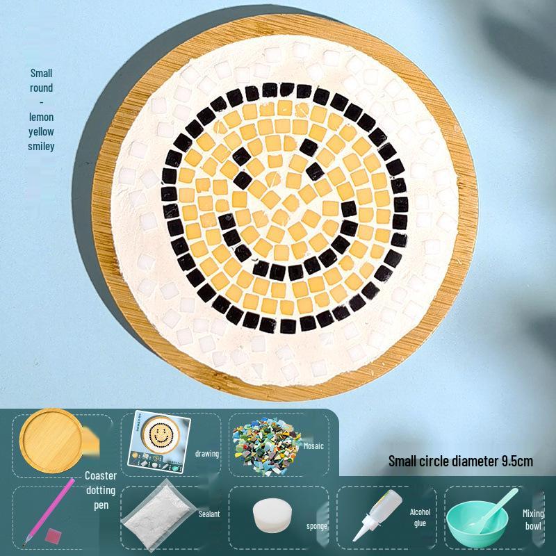 DIY Large Mosaic Coaster Kit: Creative Glass Sticker Pack for Adults & Kids