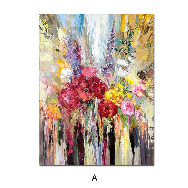 Colorful Flowers Posters and Prints Abstract Canvas Painting Nordic Plants Wall Art Pictures for Living Room Modern Home Decor