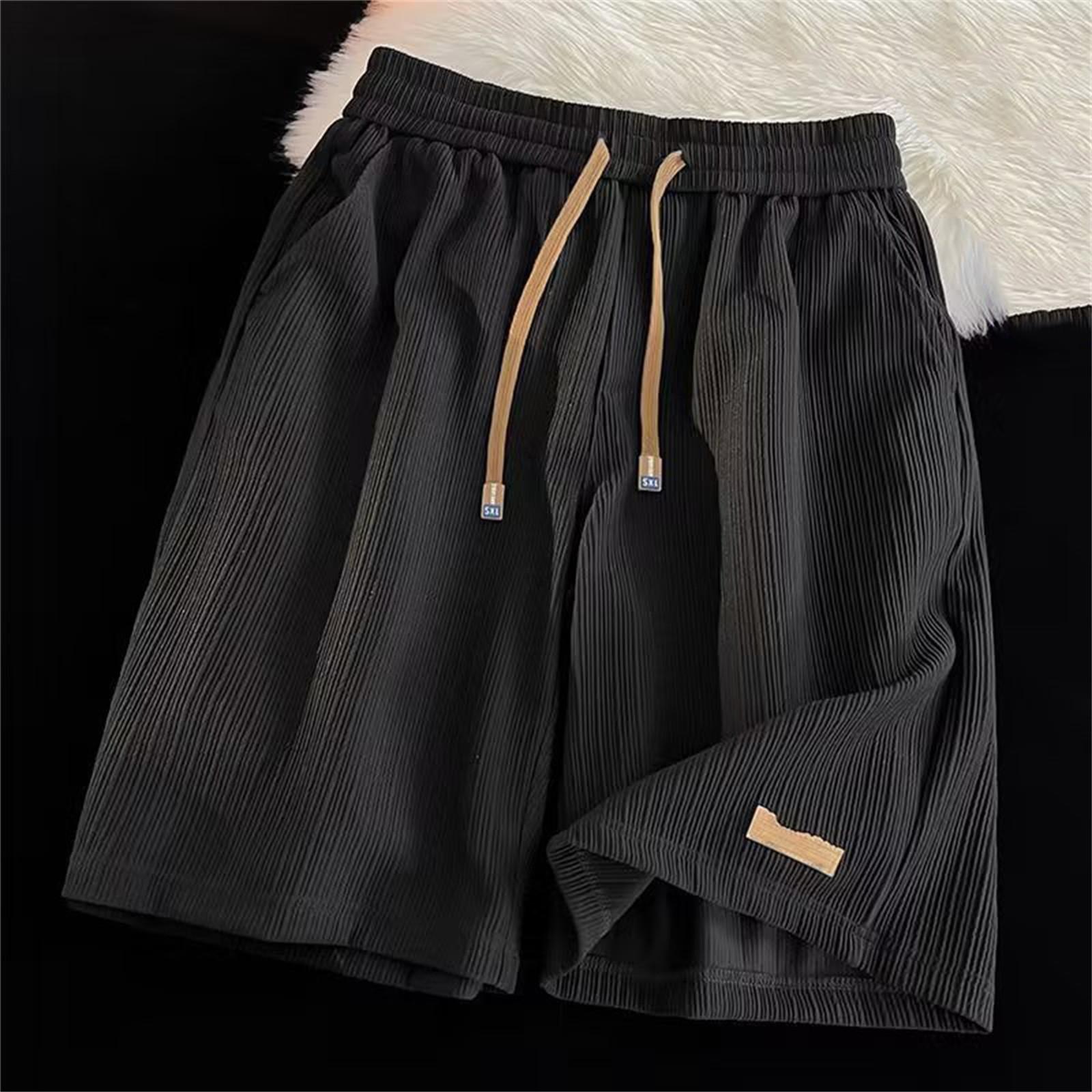 

Мужские летние пляжные брюки, 5-точечные модные повседневные брюки для активного отдыха L чёрный