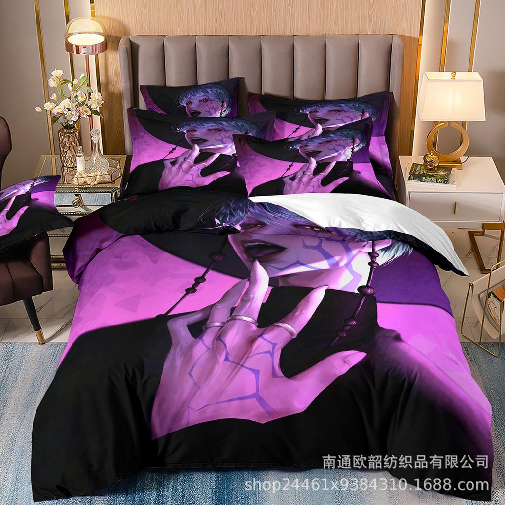 3D Printing, Witch Hunters Cartoon Animation Bedding Quilt Cover Three-Piece Set