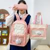 Schoolbag1011 high value Mori multi-compartment niche fashion transparent pain layer schoolbag ins cute girl double shoulder tide bag