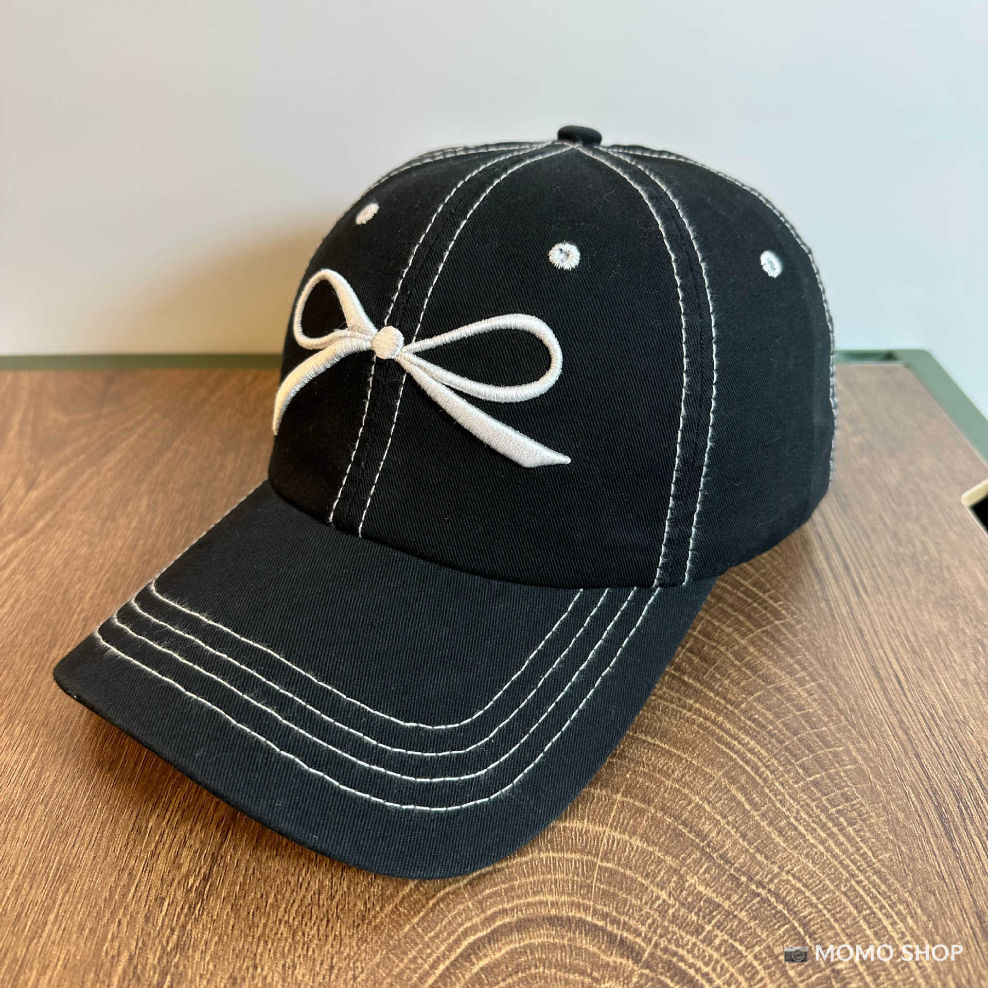 

Корейский нишевый дизайн, милая и универсальная бейсболка с контрастным бантом, бейсболка с мягким верхом в корейском стиле Adjustable