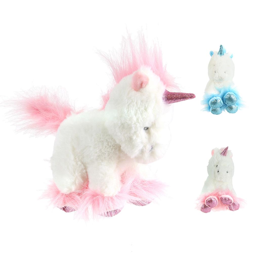 Les Trésors De Lily [Q4438] - Peluche design 'Licorne My Unicorn' rose blanc - 15 cm